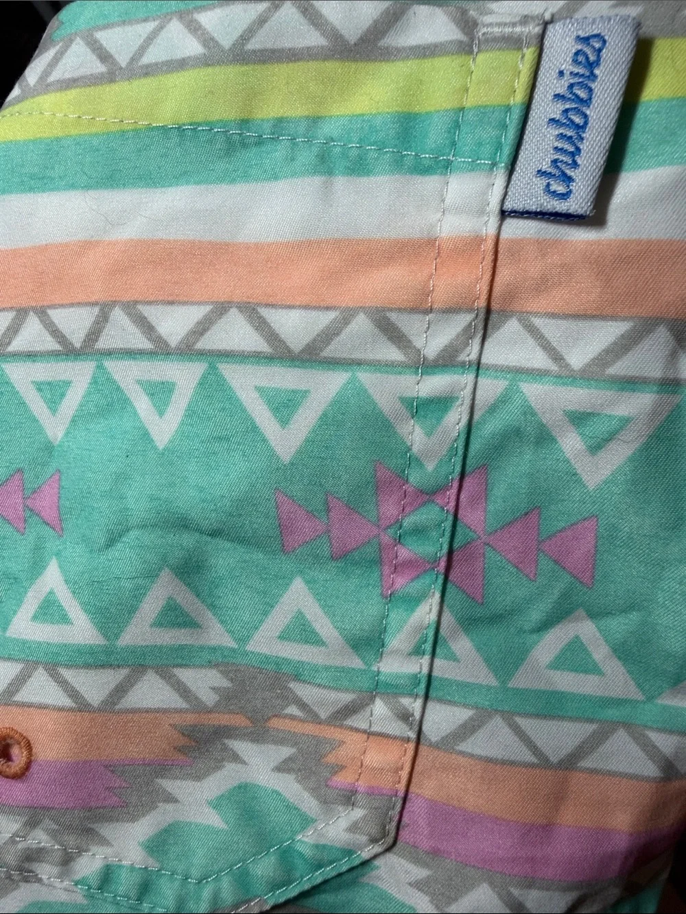 Chubbies Men’s The En Fuegos Pastel Aztec Patterned‎ Swim Trunk Shorts Medium